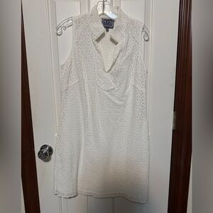 STS White Sleeveless eyelet Dress NWOT tags size M